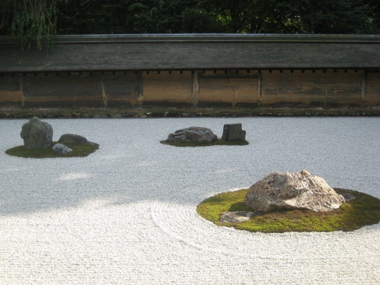 gravier blanc deco jardin design japonais