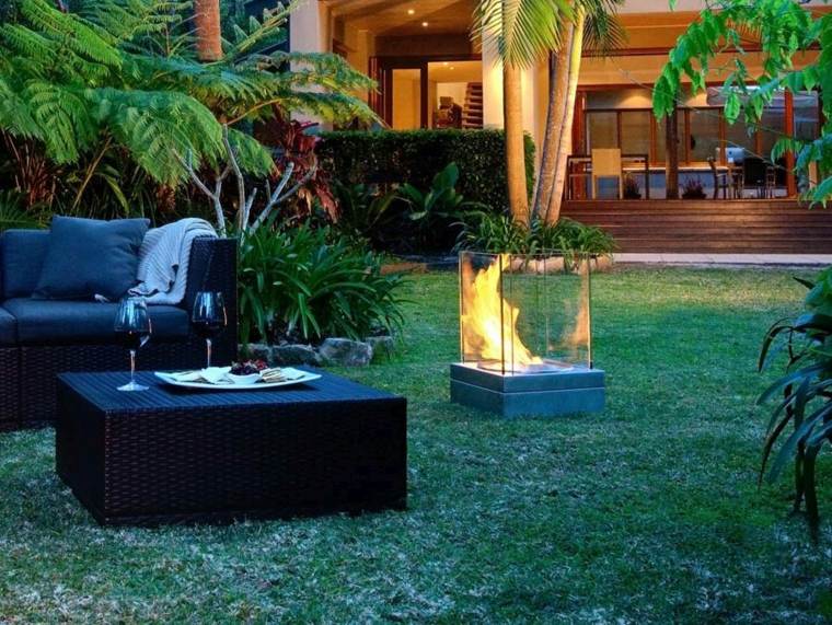 modeles cheminée d'extérieur jardin design robeys
