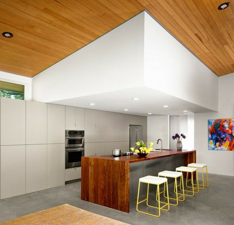 deco intérieurs modernes bois beton