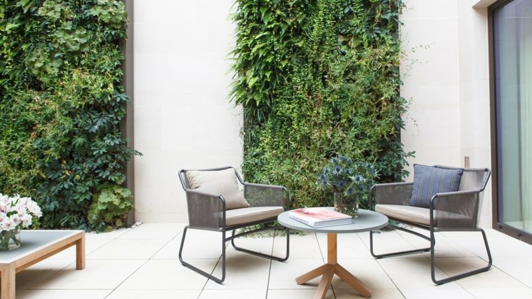 jardin minimaliste mur vegetalise idee
