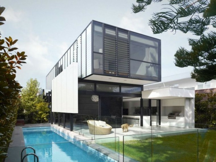 jardin minimaliste deco piscine style moderne