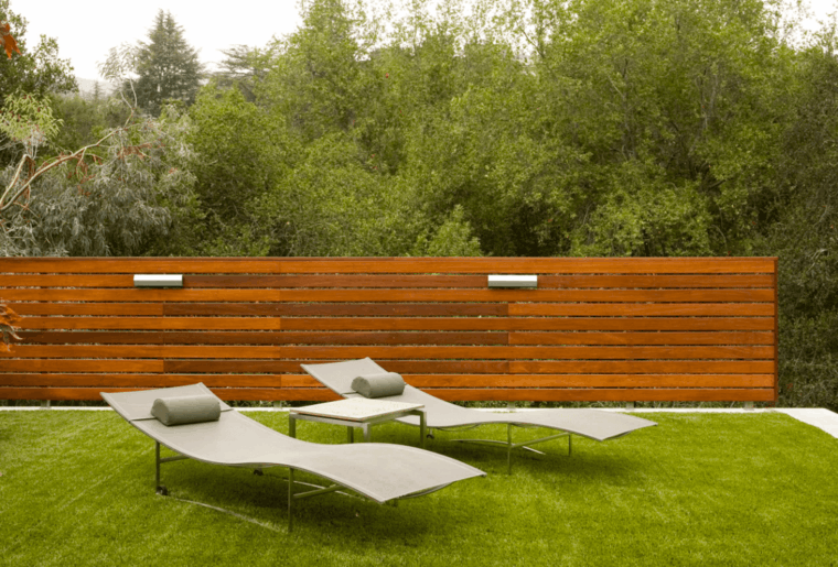 jardin ultra contemporain clôture bois