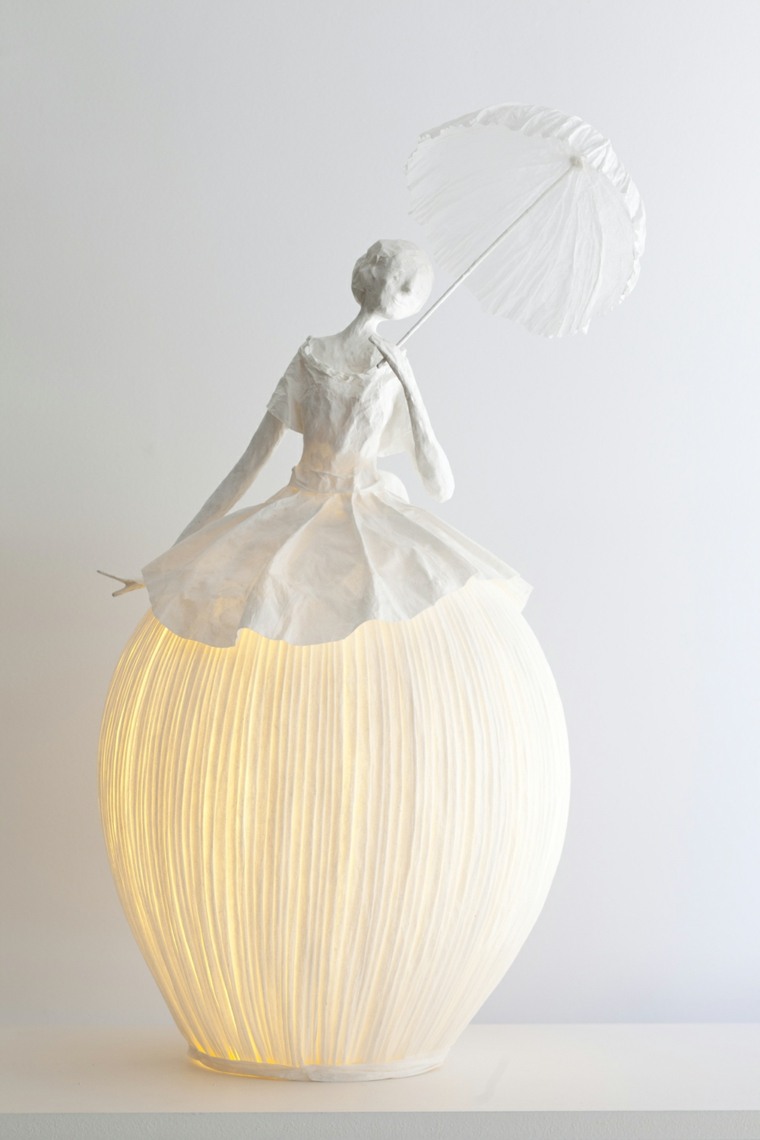 Sculptures en papier mâché lumineuse lampe