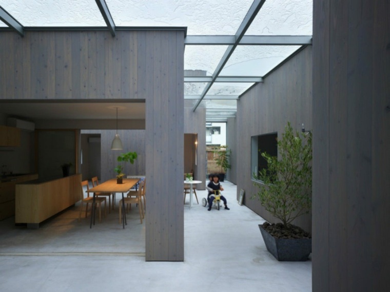 villa design maison moderne toit plat verre