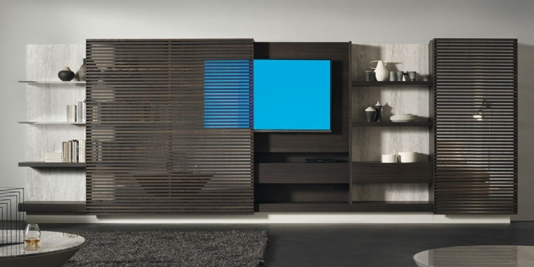 meuble télé suspendu moderne bois
