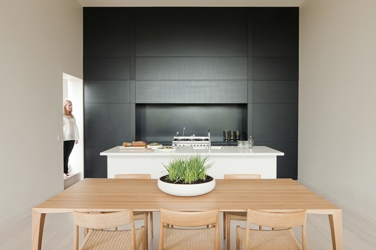 mobilier design contemporain cuisine couleur peinture noire