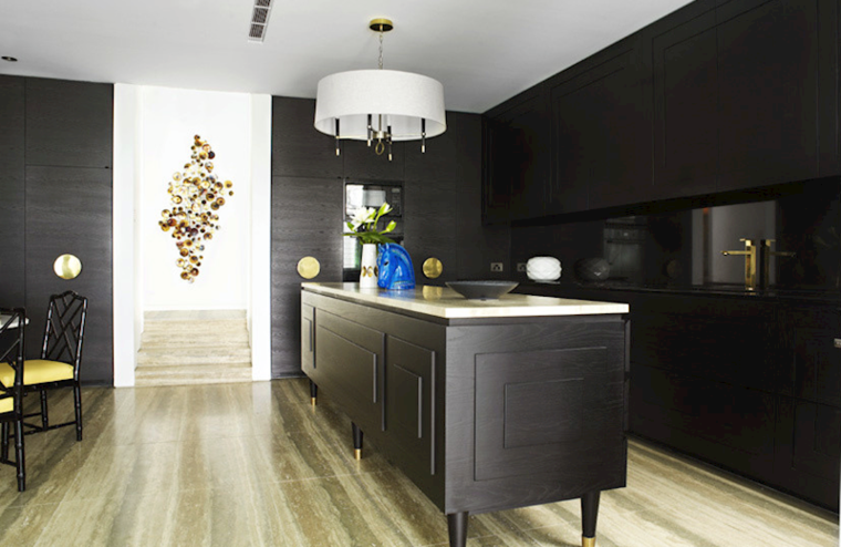 mobilier design contemporain couleur cuisine noire
