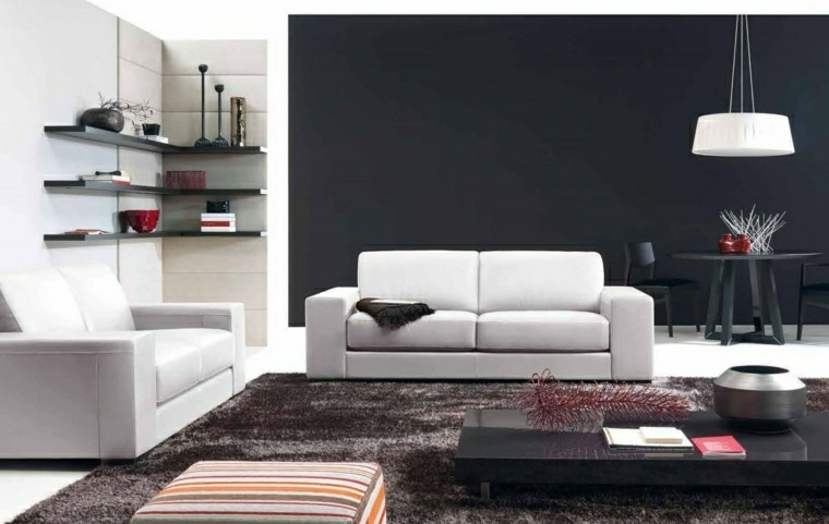 palette de couleur fonce decoration salon meubles blancs