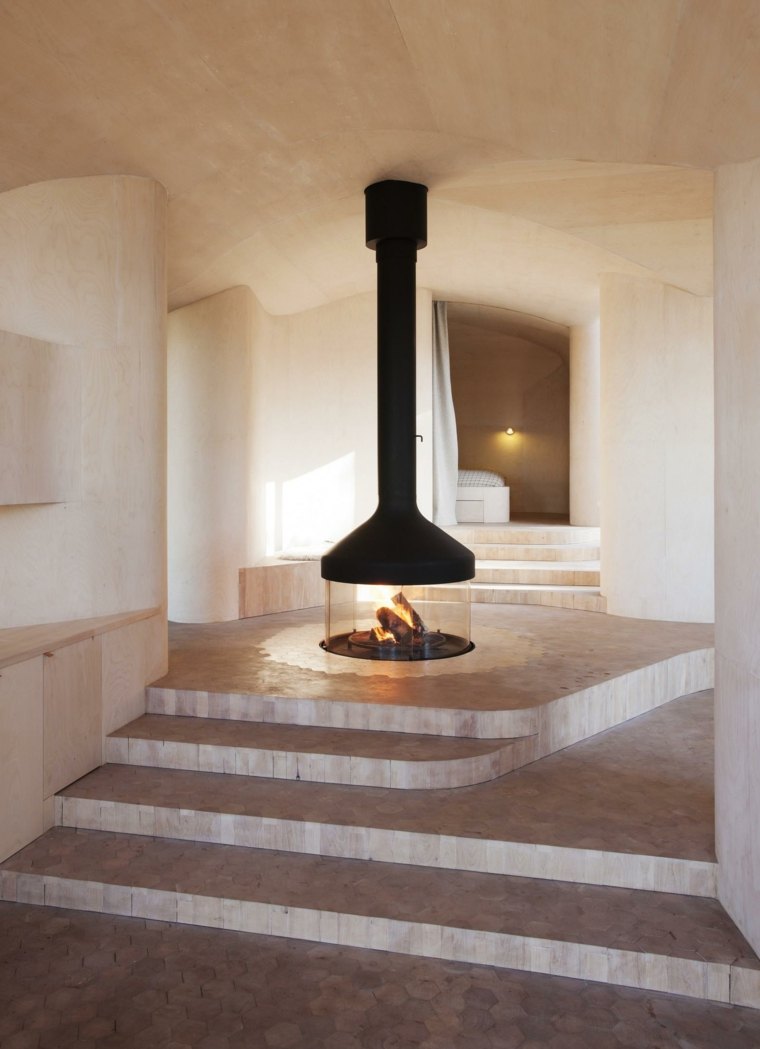 photo cheminee design contemporaine decoration