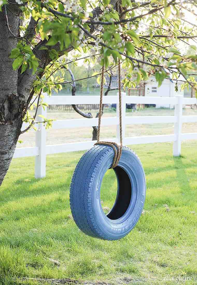balançoire fabriquer pneu idée original diy recyclage 