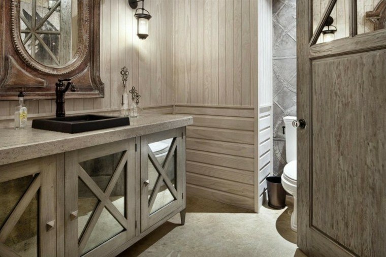 salle de bain design rustique meubles contemporains