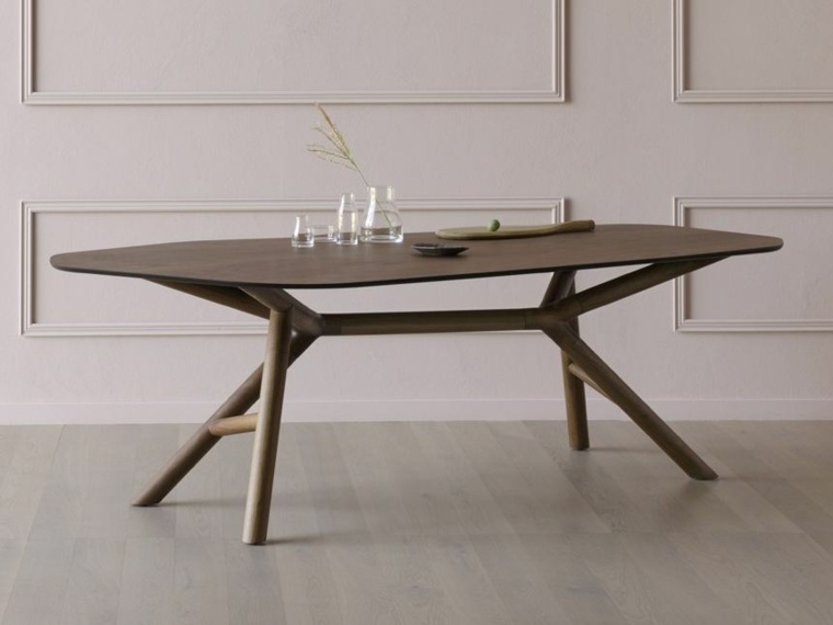 table salle à manger noyer bois design idée meuble contemporain 