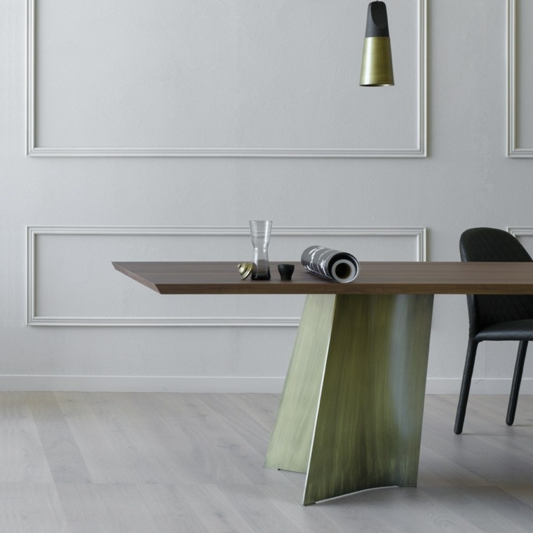 meuble de salle à manger contemporain table bois luminaire