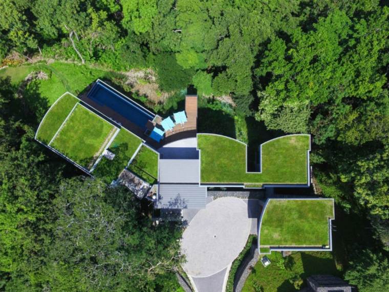 toit vegetalise idee maison moderne toit plat