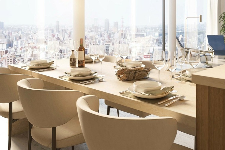 salle à manger association des couleurs moderne table en bois gris chaises salle à manger