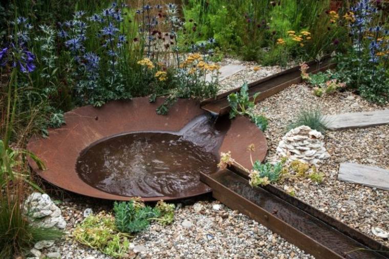 bassin d'eau jardin aménager décorer idées