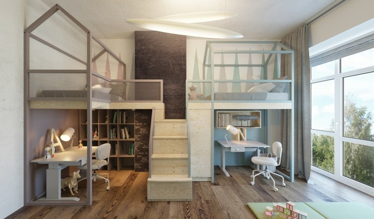 chambre partagee et chambre mixte lits enfants