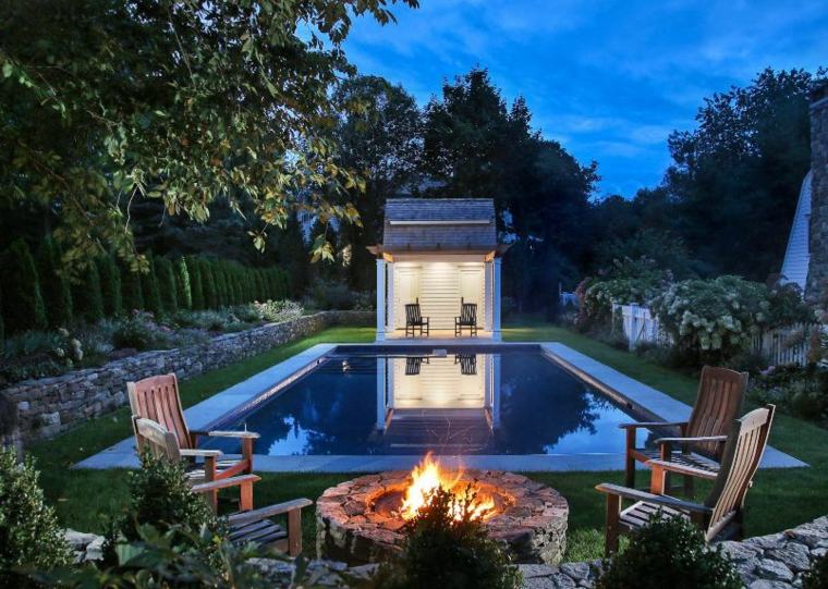 jardin cheminees design piscine amenagement 