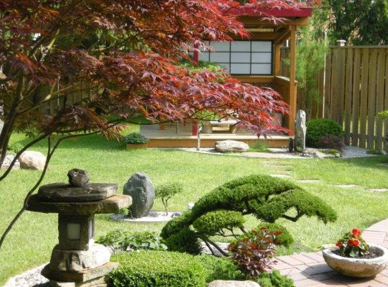 decoration style zen exterieur espaces verts