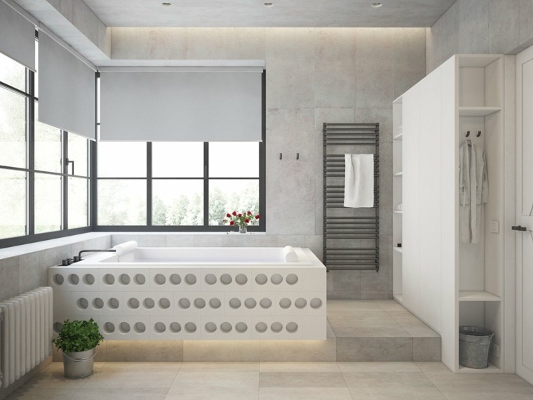 design industriel interieur salle de bain baignoire originale