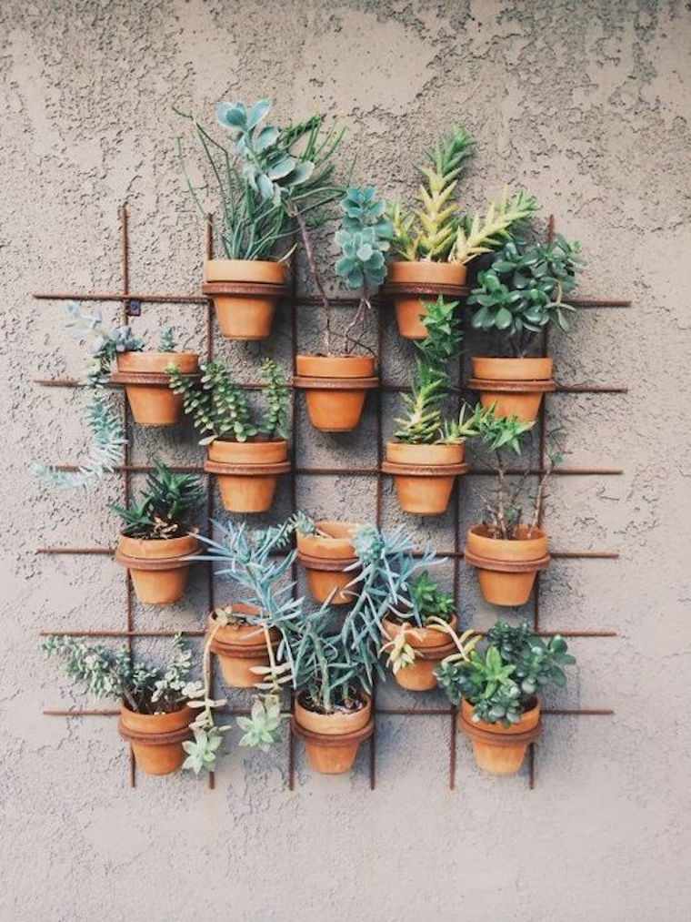 jardins verticaux idée aménager pots fleurs diy mur