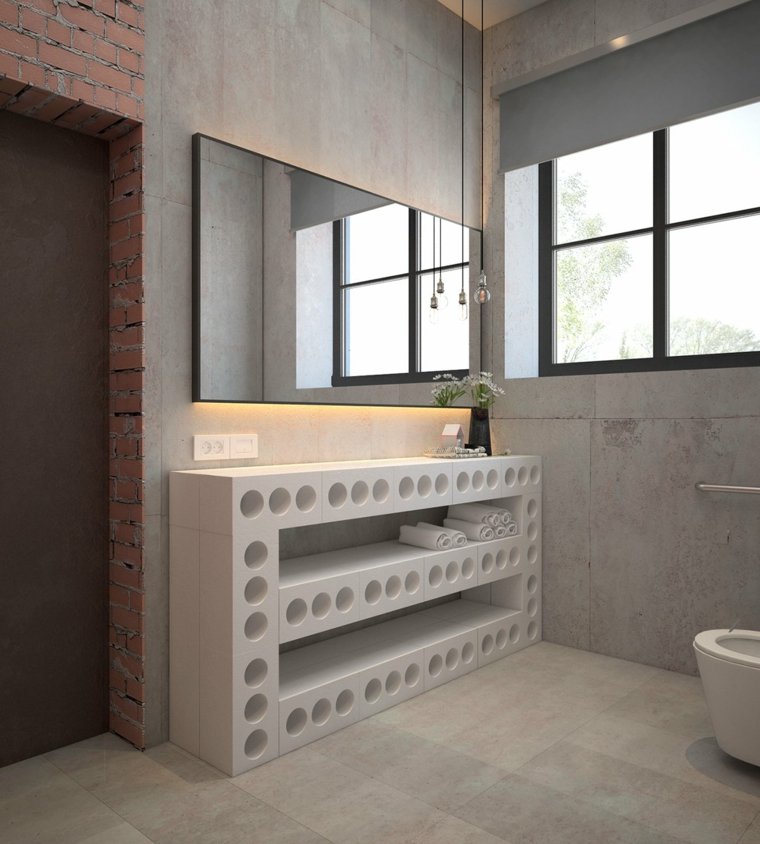 salle de bain meuble toilettes decoration industriel