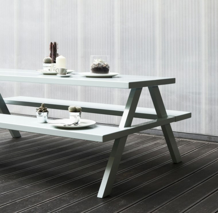 table de salle à manger bancs meuble design 