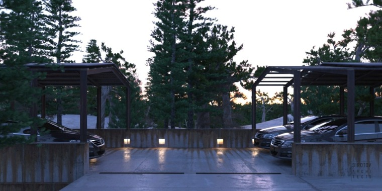 photo maison architecte parking design