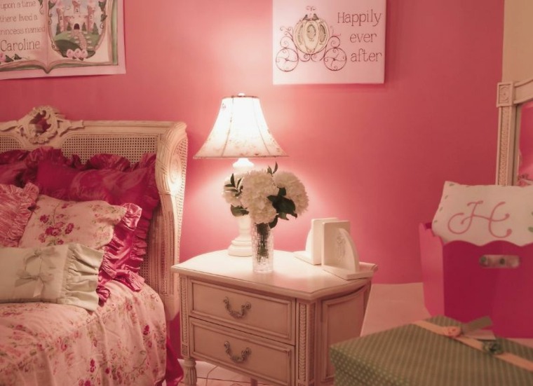 chambre fille romantique peinture rose