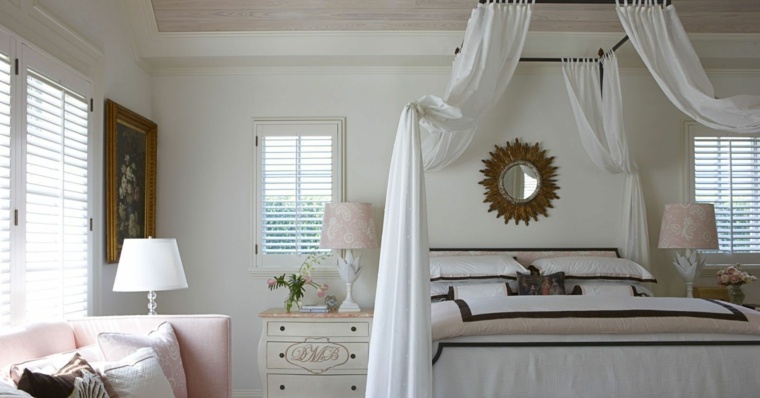 chambre style romantique meubles lit baldaquin