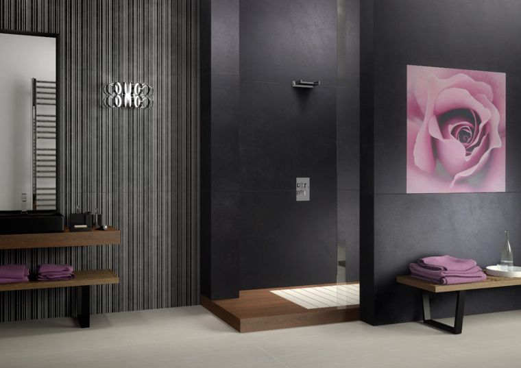 idee couleur salle de bain decoration noir