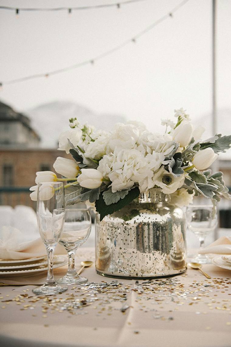 décoration mariage hiver table accessoires