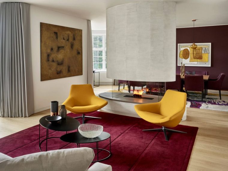 décoration salon moderne fauteuils jaunes