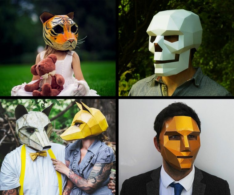 masque carton 3D diy idée femme déguisement halloween