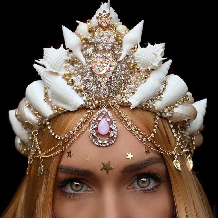 déguisement de halloween idée diy couronne coquillages princesse ariel