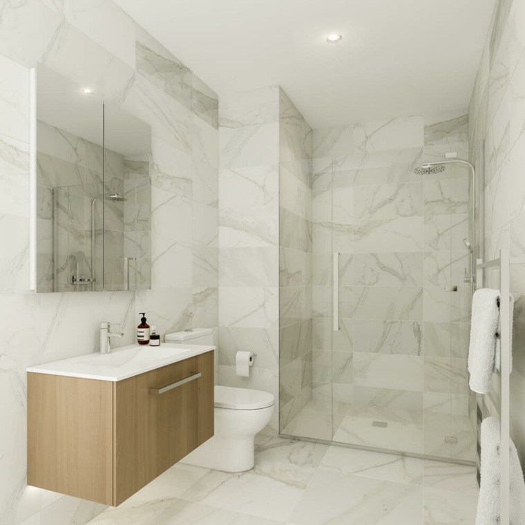 revetement marbre deco salle de bain design nordique
