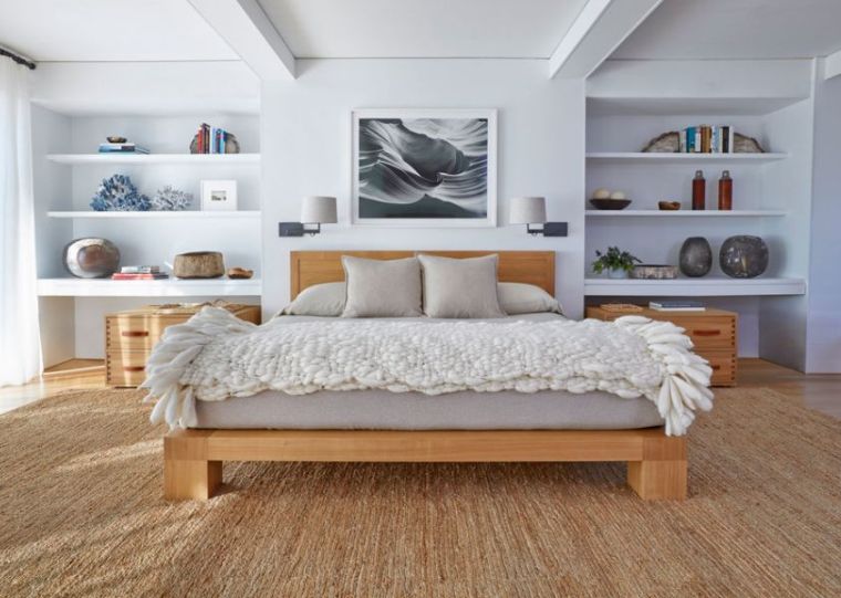 chambre meuble lit futon estrade bois idee