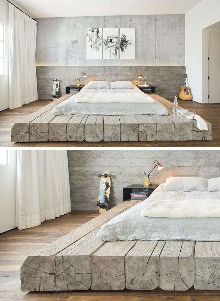 lit futon adulte plateforme-bois chambre