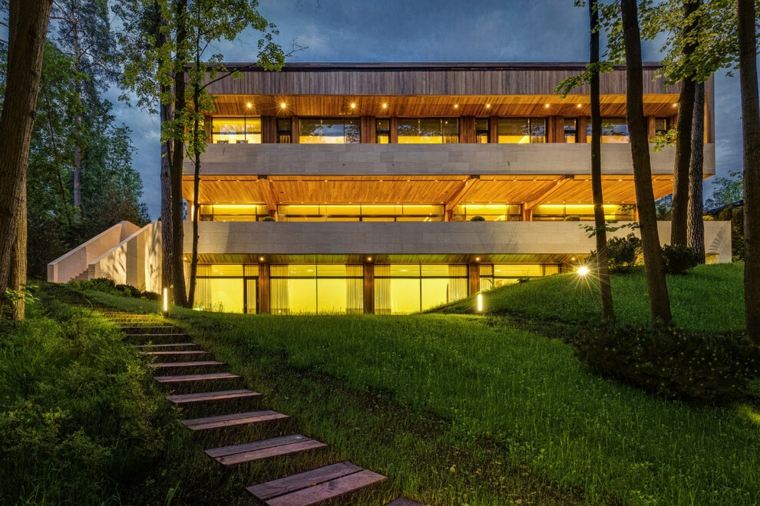 maison design contemporain moscou tendance allée jardin