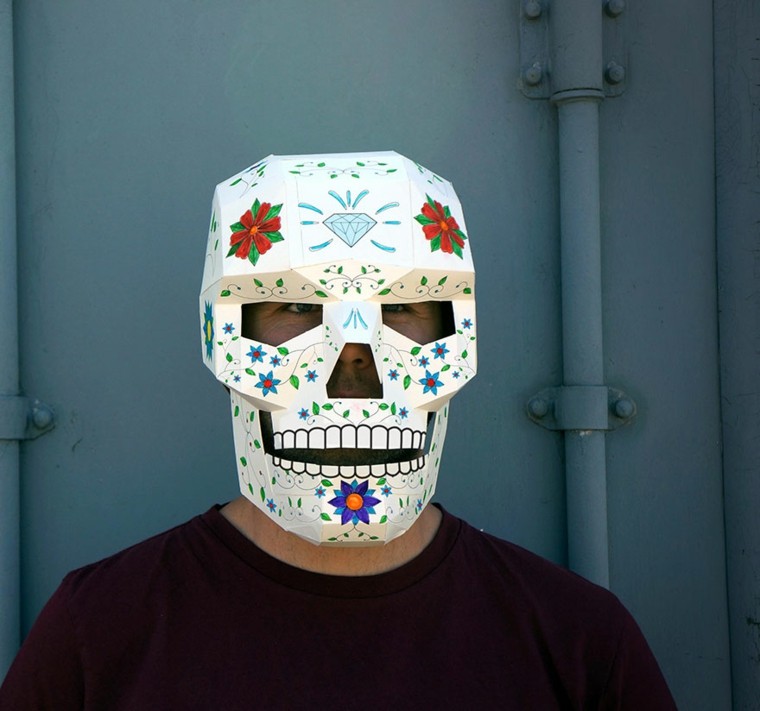 masque diy carton 3D idée halloween déguisement