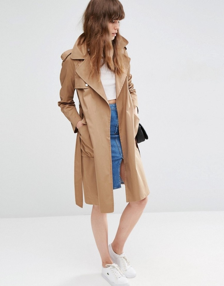 mode 2016 femme trench coat beige tendance jeans jupe