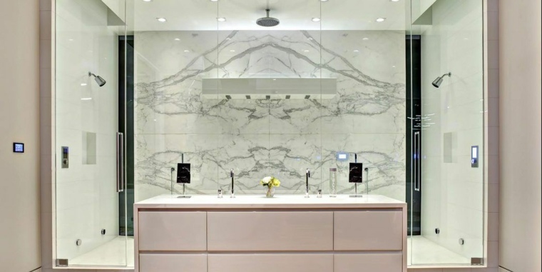photos salle de bain douche italienne marbre