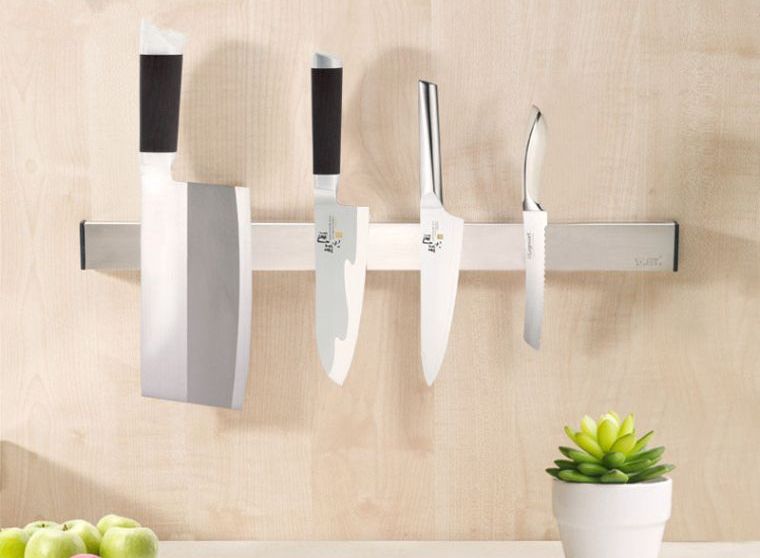 porte couteaux de cuisine acier pour mur