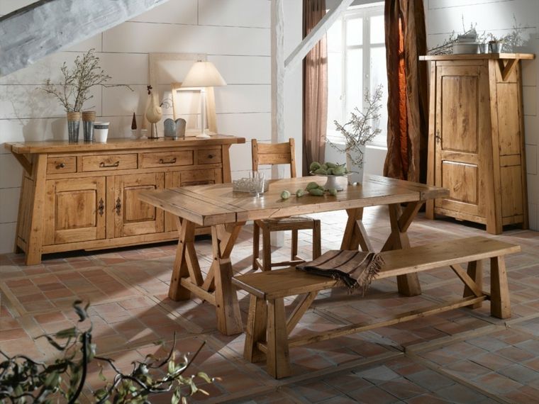 idee deco salle a manger rustique mobilier bois