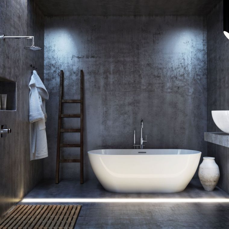 salle de bain déco noir exemple douche italienne