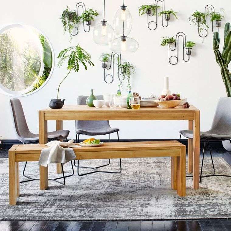 table salle à manger design rustique banc bois clair