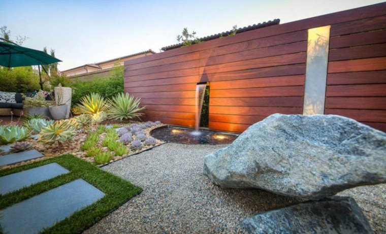 créer un jardin zen moderne bassin d'eau 