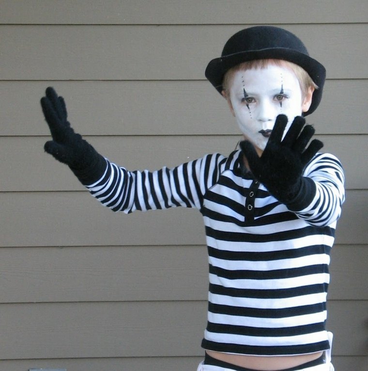 déguisement halloween enfant diy idée mime garçon déguisement fabriquer soi-même