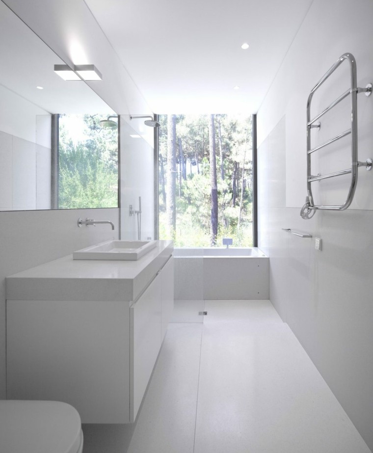 salle de bain moderne meuble idée aménager intérieur blanc