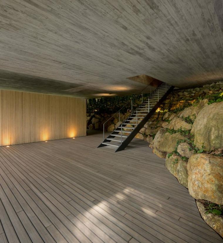 maison écologique architecture organique rez chaussée escalier